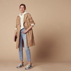 Sandro Gabriela Trench Coat in Classic Tan